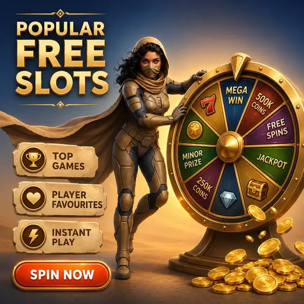 The Sentinel gira la ruota dei premi dorata al portale delle slot machine gratis SpinSahara
